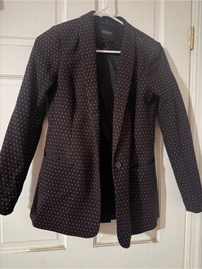 Scotch and Soda Black Blazer with Small Red Star Pattern